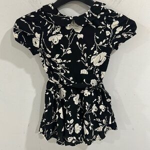 Polo Ralph Lauren Floral Black and White girl dress 3T